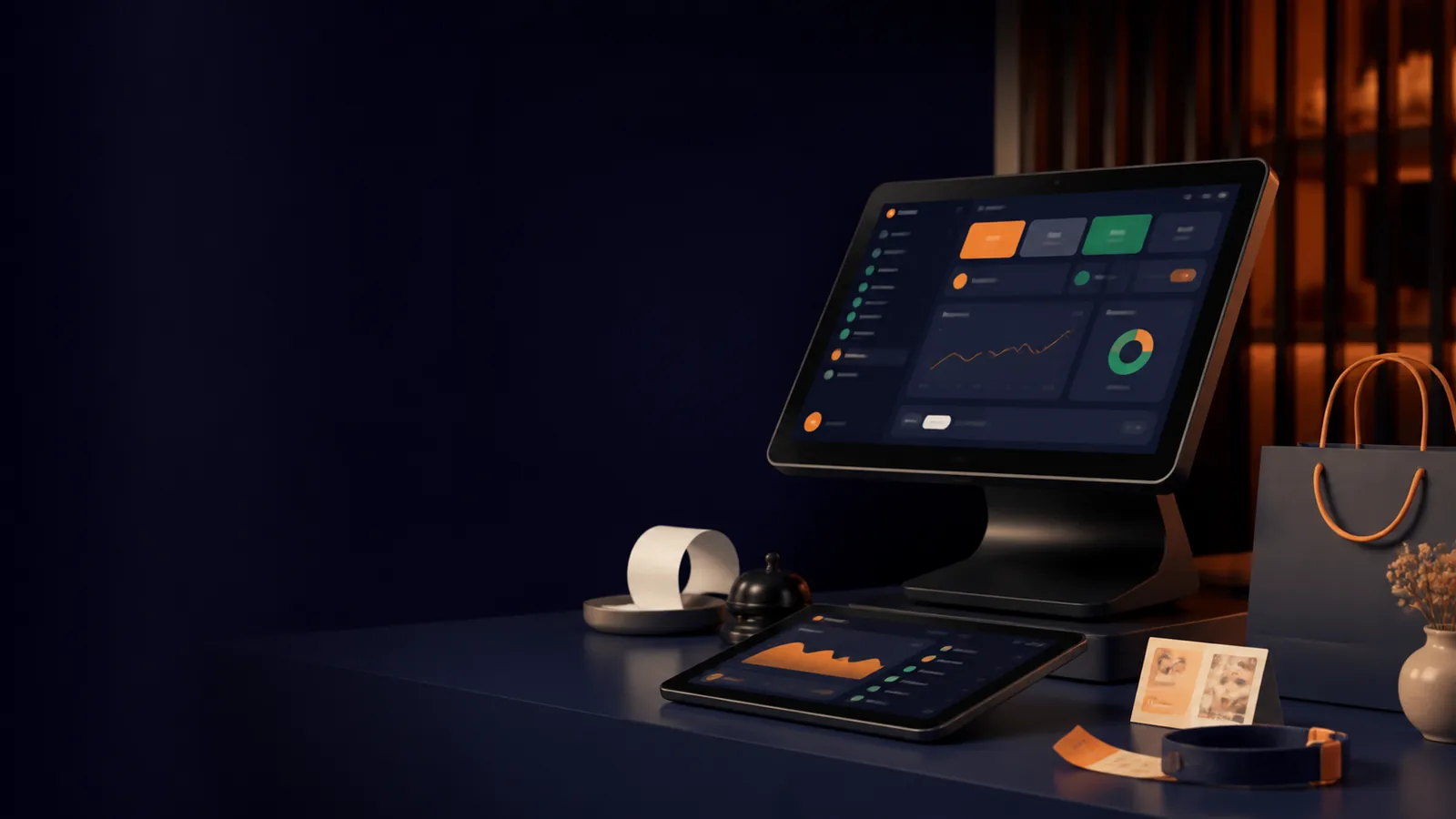 Postazione BancoPOS con cassa touch e dashboard gestionale